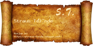 Straus Tünde névjegykártya